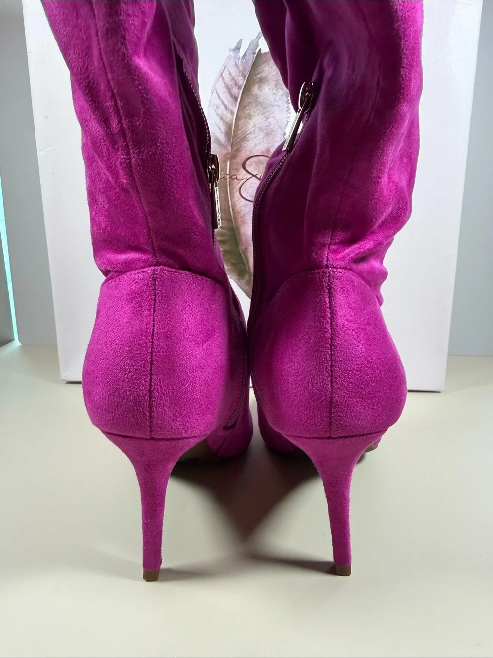 Jessica Simpson Fuchsia Pointed-Toe Stiletto Over-the-Knee Boots